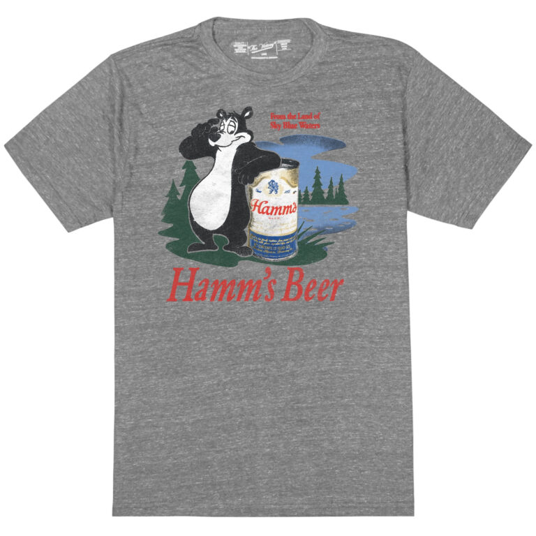 Hamm’s Bear Logo Heather Grey Premium Retro Brand Men’s T-Shirt