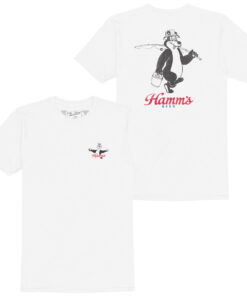 Hamm's Beer Gone Fishin' Front and Back Print T-Shirt