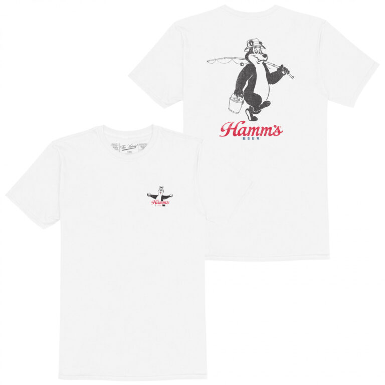 Hamm’s Beer Gone Fishin’ Front and Back Print T-Shirt