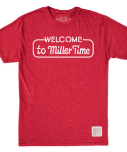 Miller High Life Men's Red Retro Brand Welcome To Miller Time T-Shirt