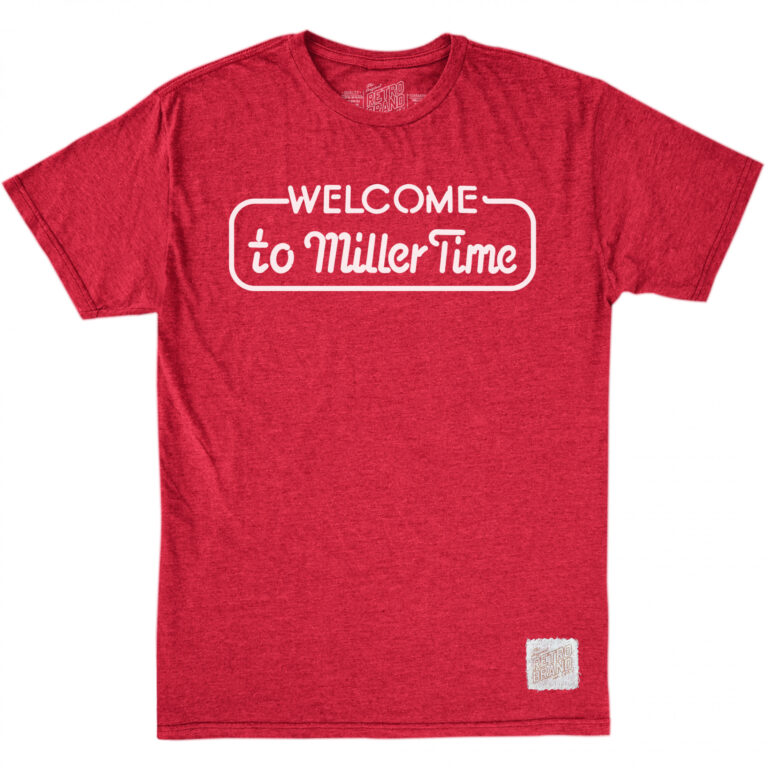 Miller High Life Men’s Red Retro Brand Welcome To Miller Time T-Shirt