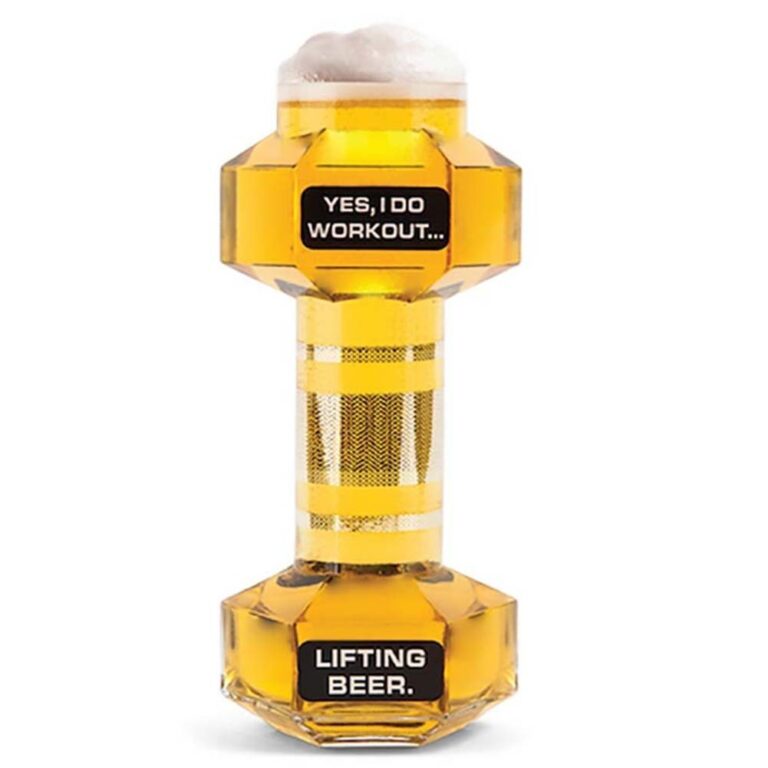 Barbell Yes I Do Workout Beer Glass
