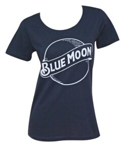 Blue Moon Women's Navy Blue Round Logo T-Shirt