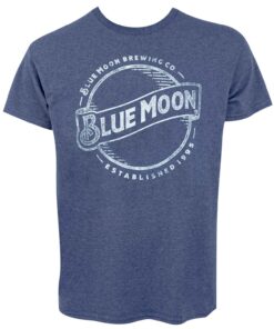 Blue Moon Distressed Line Logo Men's Heather Blue T-Shirt