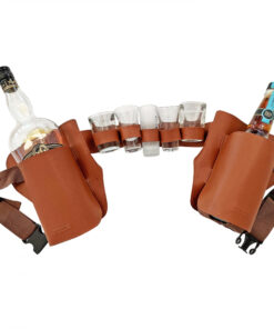 Liquor Holsters with Shot Glass Holder Brown Belt