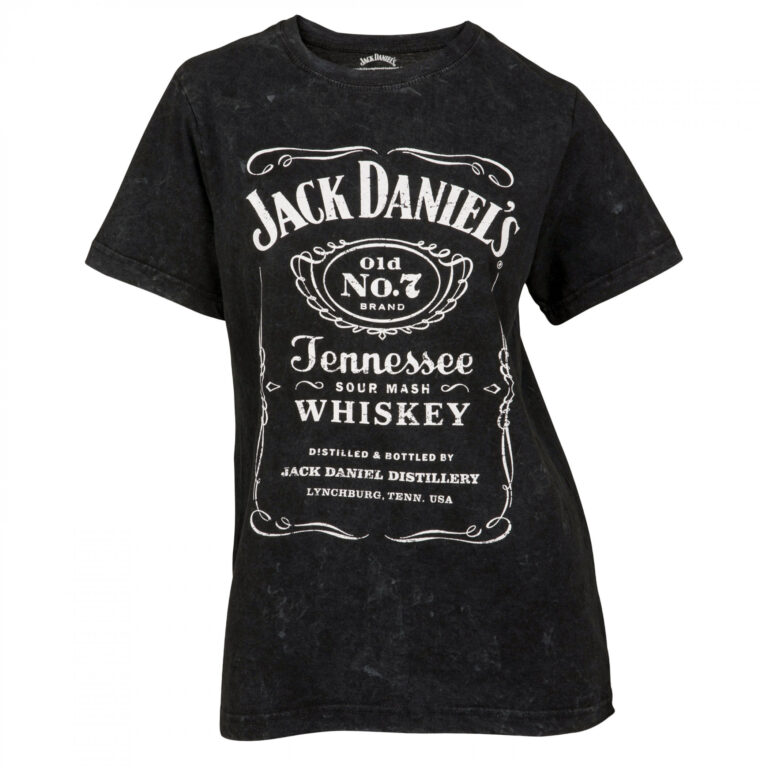 Jack Daniels Label Women’s Mineral Wash T-Shirt