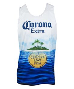 Corona Extra Men's Ocean Beach Scene Tank Top