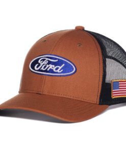 Ford Logo Raised Stitched Patch Pre-Curved Adjustable Trucker Hat