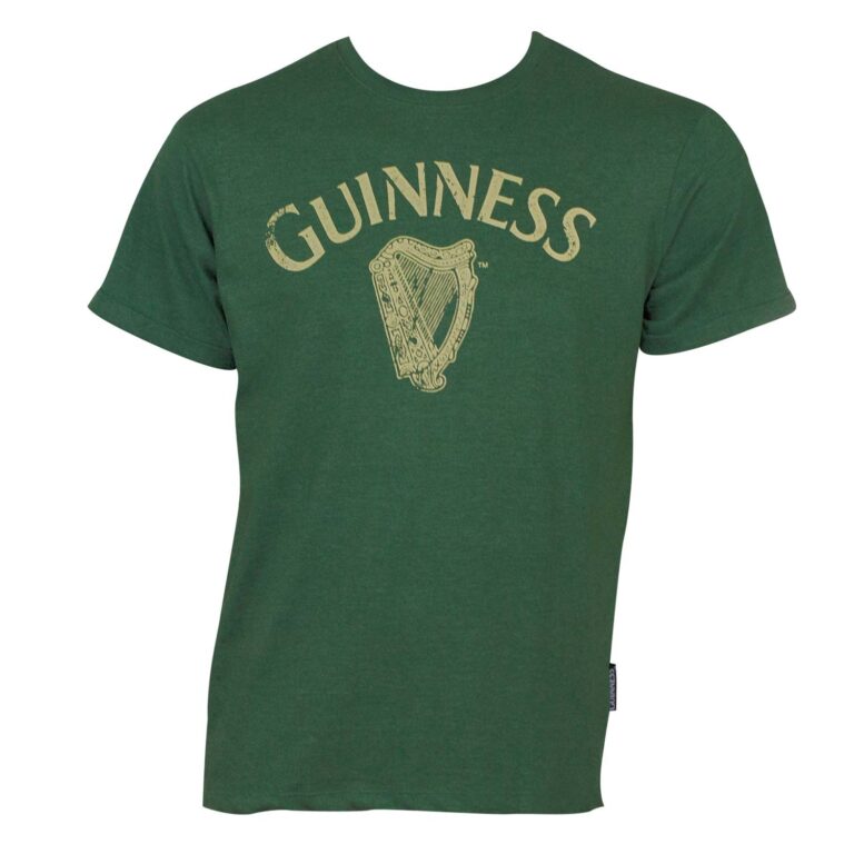 Guinness Men’s Green Distressed Harp T-Shirt