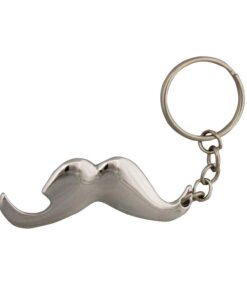 Mustache Shaped Metal Bottle Opening Keychain