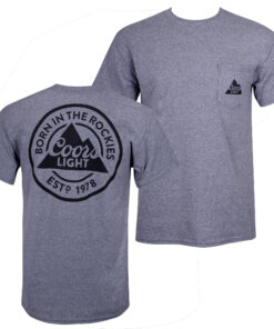 Coors Light Men's Grey Pocket T-Shirt