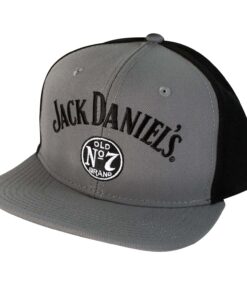 Jack Daniels Black & Grey Flat Brim Snapback Hat