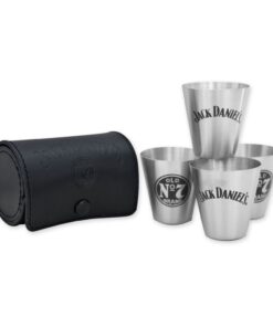 Jack Daniels Four Piece Shot Glass Travel Kit