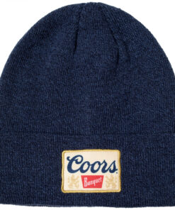 Coors Banquet Beer Square Label Patch Knit Cuff Beanie