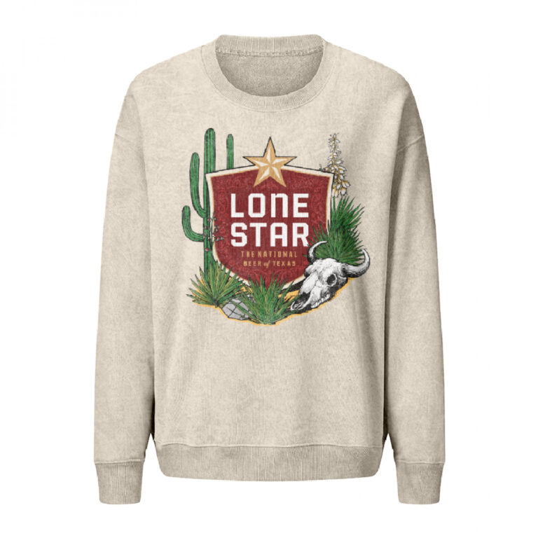 Lone Star Beer Texan Desert Mineral Wash Women’s Crew Sweatshirt