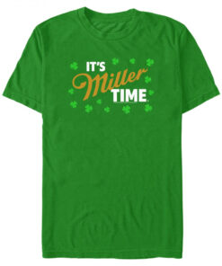 It's Miller Time St. Patrick's Day Clover Border T-Shirt