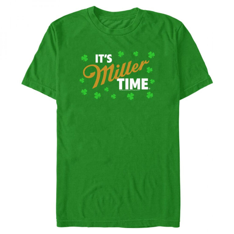 It’s Miller Time St. Patrick’s Day Clover Border T-Shirt