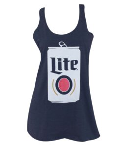 Miller Lite Can Triblend Women's Blue Racer Back Tank Top