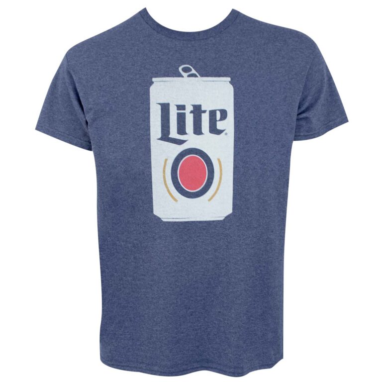 Miller Lite Can Men’s Heather Navy Blue T-Shirt