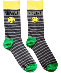 Nirvana Yellow Happy Face Crew Socks