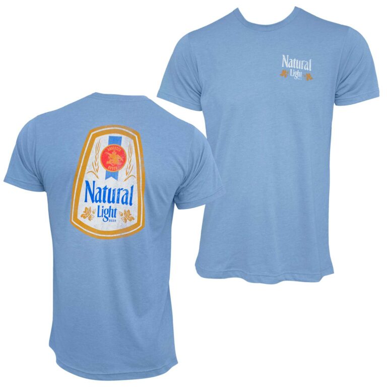 Natural Light Two Sided Men’s Light Blue T-Shirt