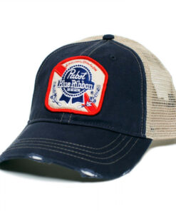 Pabst Blue Ribbon Patch Logo Trucker Hat
