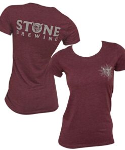 Stone Brewing Logo Women's Burgundy T-Shirt