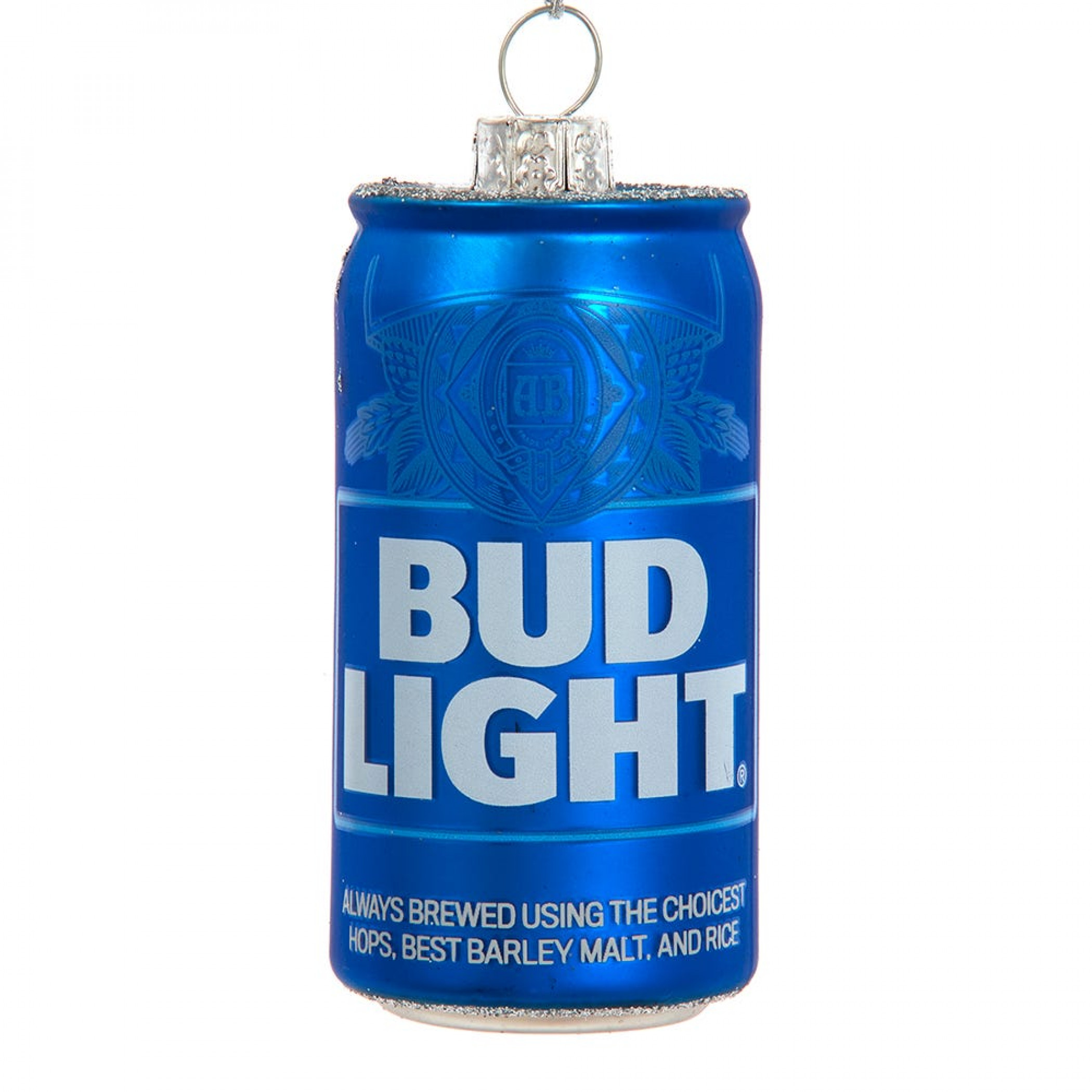 Bud Light Can Glass Ornament