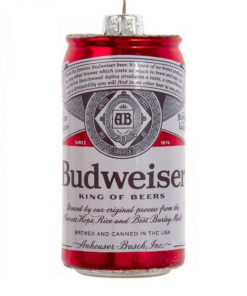 Budweiser Can Glass Ornament