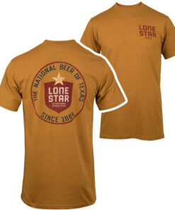 Lone Star Beer Round Logo Front and Back Print T-Shirt