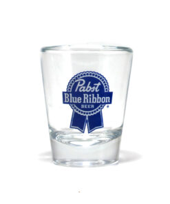 Pabst Blue Ribbon Logo Clear Shot Glass