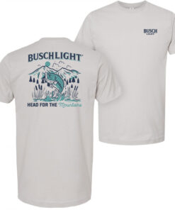 Busch Light Head for The Mountains Fishing Front/Back Print T-Shirt