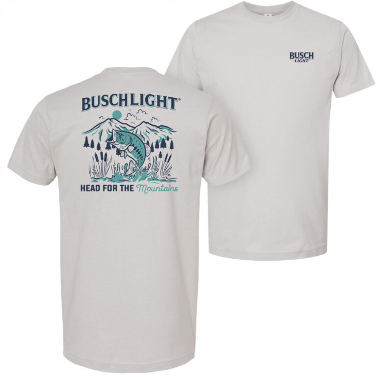 Busch Light Head for The Mountains Fishing Front/Back Print T-Shirt