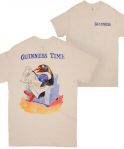 Guinness Time Penguin Front and Back Print T-Shirt
