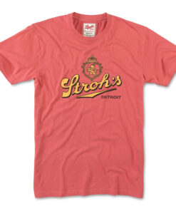 Stroh's Beer Detroit Retro Logo w/ Crest Brass Tacks T-Shirt