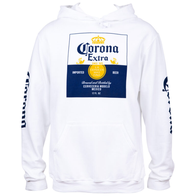 Corona Extra Label Logo Hoodie with Sleeve Prints