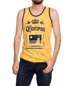 Corona Extra Crown Logo From Mexico 1925 Faded Gold Ringer Tank Top