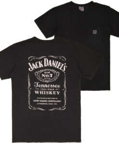 Jack Daniel's Distressed Front & Back Print Embroidered No.7 Pocket T-Shirt
