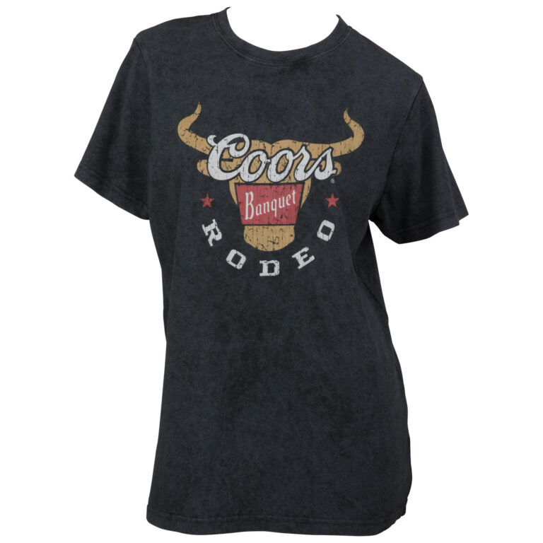 Coors Banquet Rodeo Long Horns Logo Distressed Women’s T-Shirt