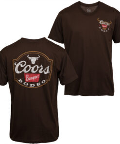Coors Banquet Rodeo Logo Brown Colorway Front and Back Print T-Shirt