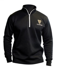 Guinness Harp Logo Recycled Fabric Quarter Zip Performance Top