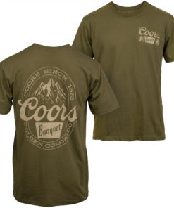 Coors Banquet Mountain Logo Front and Back Print T-Shirt