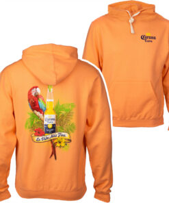 Corona Extra Parrot La Vida Mas Fina Front and Back Pullover Hoodie