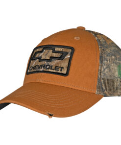 Chevrolet Logo Worn Camo Pre-Curved Adjustable Trucker Hat