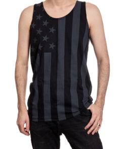 Patriotic Blackout American Flag Tank Top