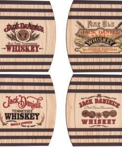 Jack Daniel’s Assorted Retro Logos 4-Piece Wooden Coaster Set