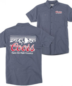 Coors Mountain Range Button Down Front and Back Print Shirt