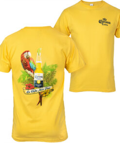 Corona Extra Parrot La Vida Mas Fina Banana Front and Back T-Shirt