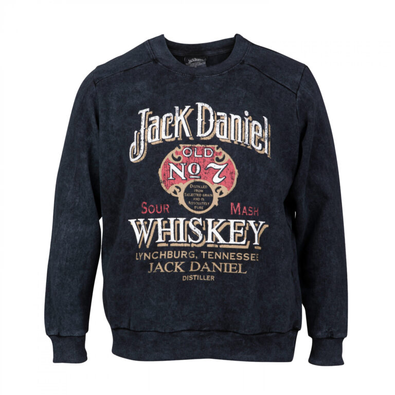 Jack Daniel’s No. 7 Whiskey Women’s Mineral Wash Crew Neck Fleece Sweatshirt
