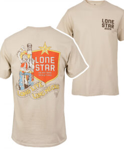 Lone Star Beer Long Live Long Necks Front and Back Print T-Shirt